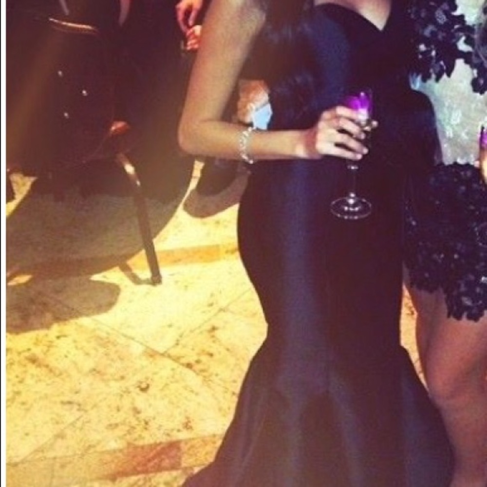 nOir Jewelry Black Satin Mermaid Gown